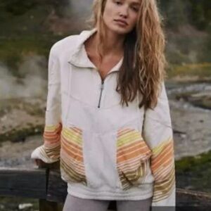 Free People Movement Walk the Line Pullover Quarter Zip Oversized Size Large